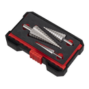 Straight Flute HSS 4341 Step Drill Bit Set 3pc