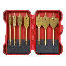 Titanium Coated Flat Wood Drill Bit Set 7pc