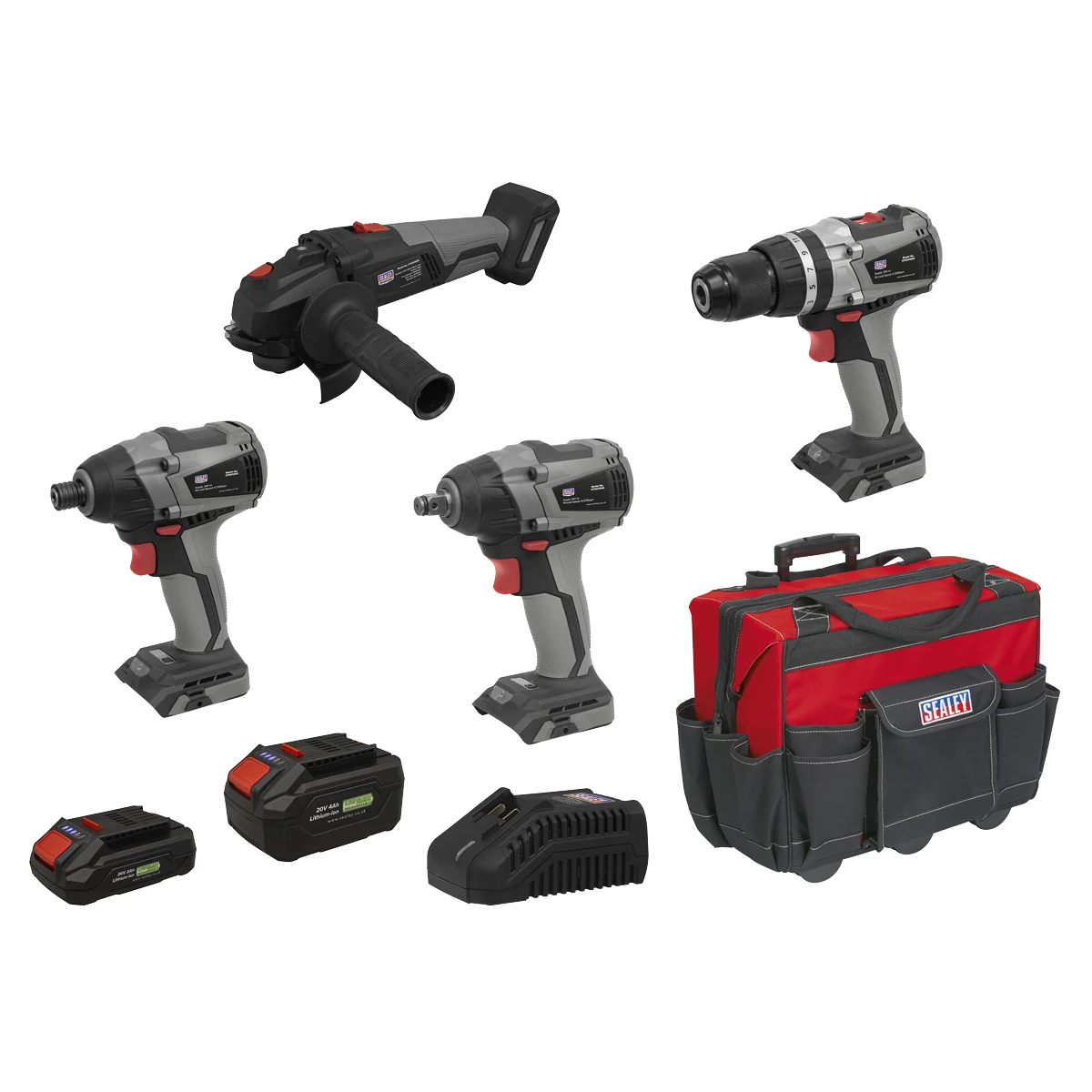 Premier 4 x SV20 Series Cordless Brushless Power Tool Kit 20V - 2 Batt