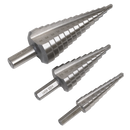 Straight Flute HSS 4341 Step Drill Bit Set 3pc