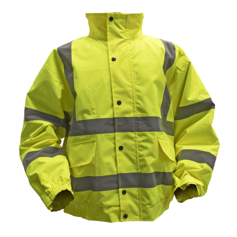 Hi-Vis Yellow Jacket with Quilted Lining & Elasticated Waist