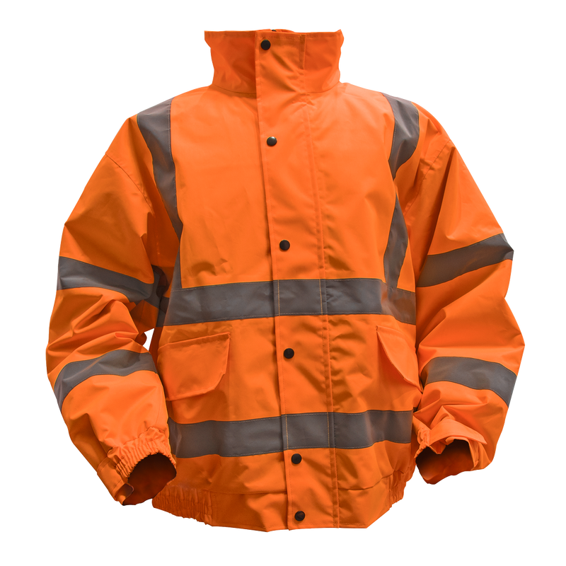 Hi-Vis Orange Jacket with Quilted Lining & Elasticated Waist