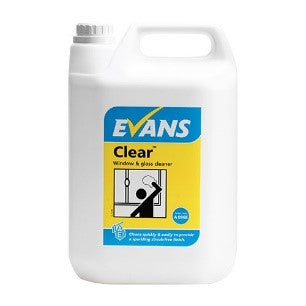 Evans Clear- Window, Glass & Stainless Steel Cleaner 1 x 5Ltr
